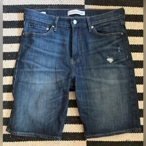 Calvin Klein medium wash, light distress, jorts, jean shorts, jams- 32